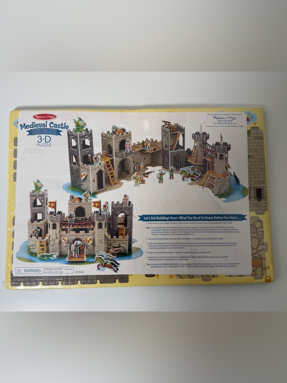 ⁠Melissa & Doug Medieval Castle 3-D Puzzle Building Set New Sealed #9046